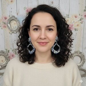 Handcrafted Blue Marble Polymer Clay Drop Earrings